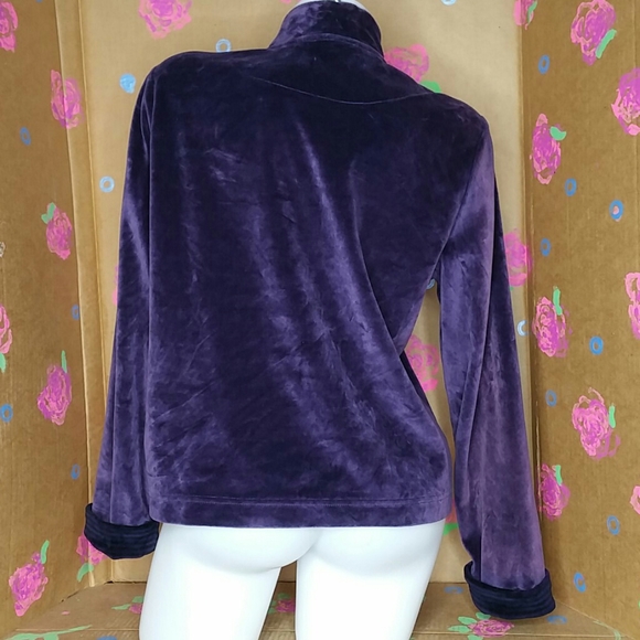Charter Club Purple Velour Jacket Size P/L - Picture 4 of 8